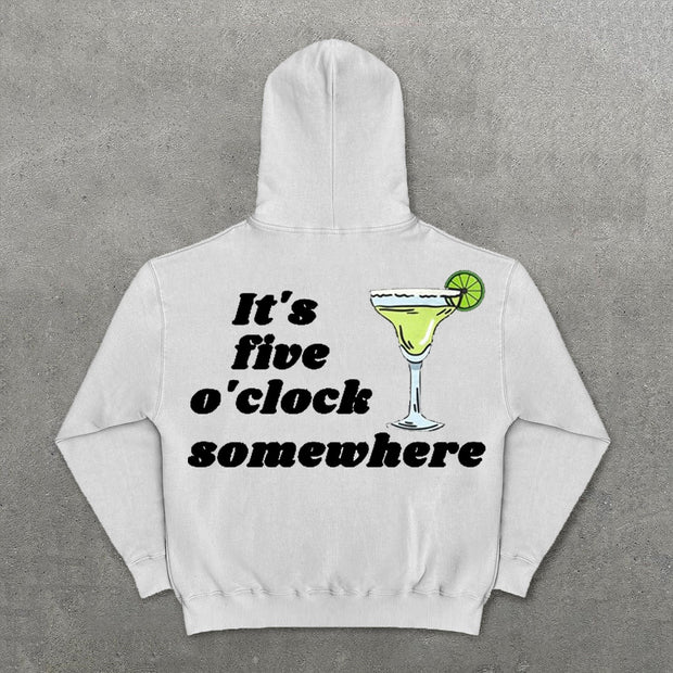 Jimmy It's Five O'Clock Somewhere Print Hoodies