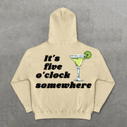 Jimmy It's Five O'Clock Somewhere Print Hoodies