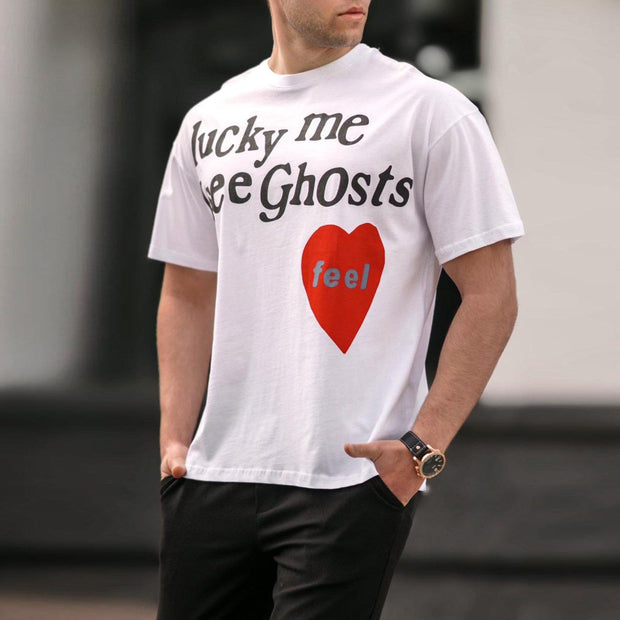 Letter casual simple printed short-sleeved T-shirt