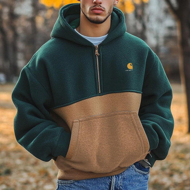 Contrast Color Print Long Sleeve Hoodies