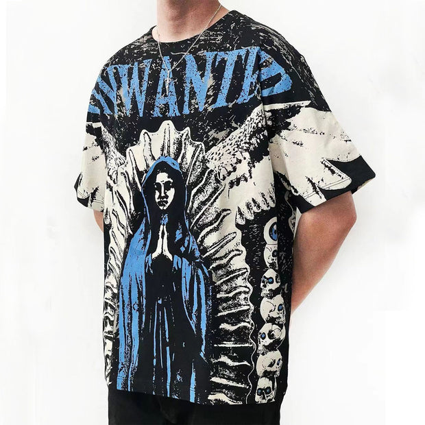 Angel prayer casual street T-shirt