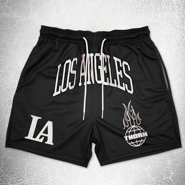 Los Angeles Print Trendy Vintage Street Shorts