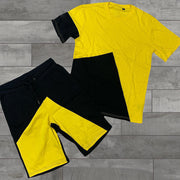 Casual Colorblock Sports Short Sleeve Suit