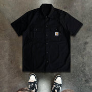 Casual Solid Color Button Short Sleeve Shirt