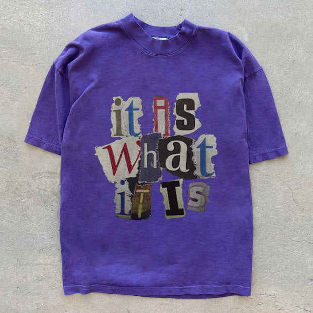 Fashion Letter Print Casual Short Sleeve T-Shirt