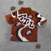 ATL Tapestry Button Short Sleeve Jacket