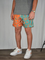 Casual Colorblock Cashew Flower Street Shorts