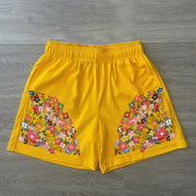 Trendy Print Vintage Mesh Street Shorts
