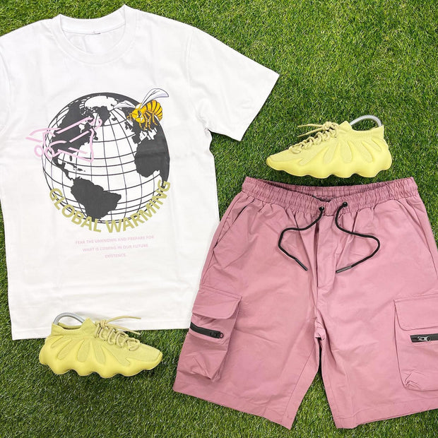 Personalized Print T-Shirt Cargo Shorts Set