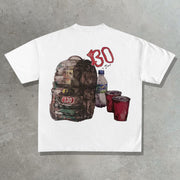 Casual street soldier print T-shirt