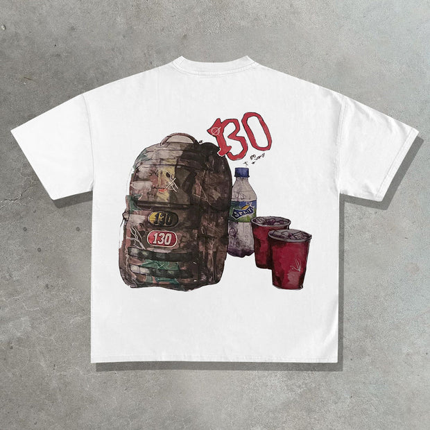 Casual street soldier print T-shirt