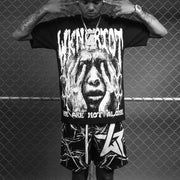 Blindfolded casual street T-shirt mesh shorts two-piece set