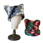 Cat ears handmade crochet couple wool knitted hat