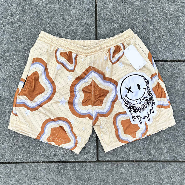 Contrast color mesh shorts