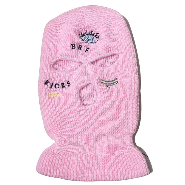 Knitted hat thick three-eye hat
