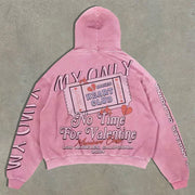 money print hoodie