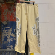 Casual Pentagram Letters Print Pocket Trousers