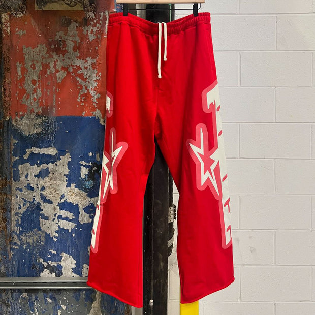 Casual Pentagram Letters Print Pocket Trousers