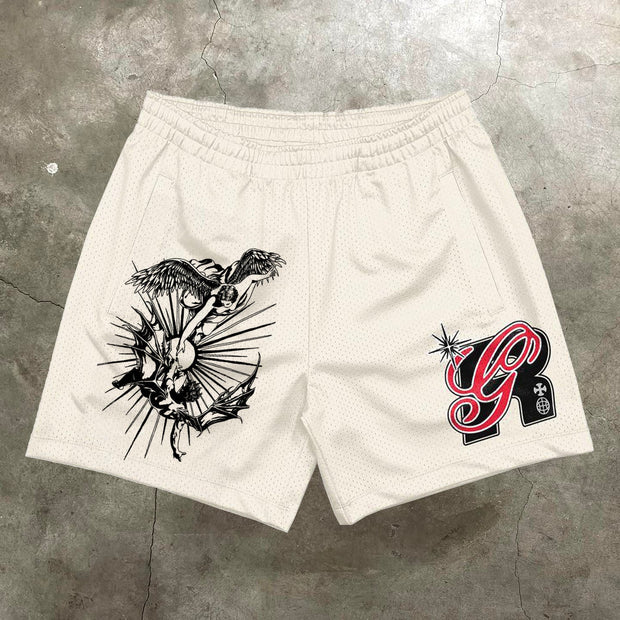 Fallen Angel Casual Street Mesh Shorts