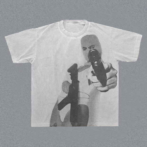 Fashion casual personalized print short-sleeved T-shirt