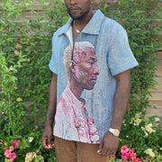 Vintage Headshot Tapestry Lapel Short Sleeve Jacket