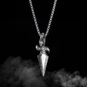 Head retro personality dagger sword hip hop necklace