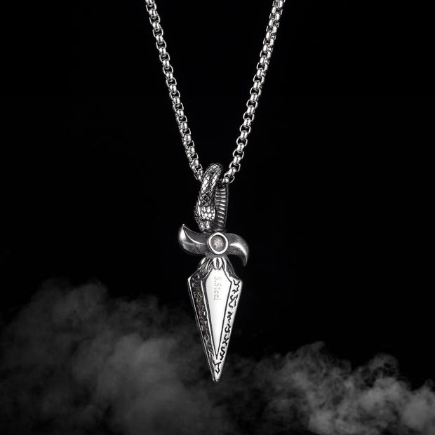 Head retro personality dagger sword hip hop necklace