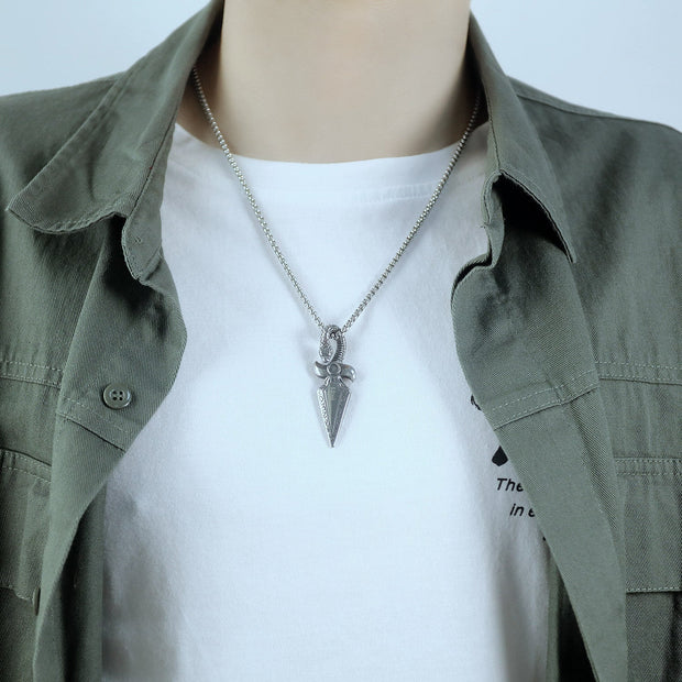 Head retro personality dagger sword hip hop necklace