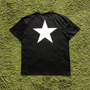 Trendy five-pointed print short-sleeved T-shirt