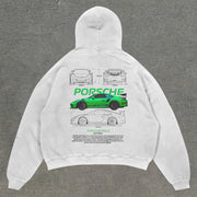 Casual personalized racing pattern long-sleeved hoodie
