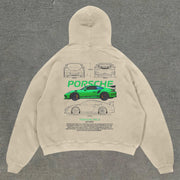 Casual personalized racing pattern long-sleeved hoodie
