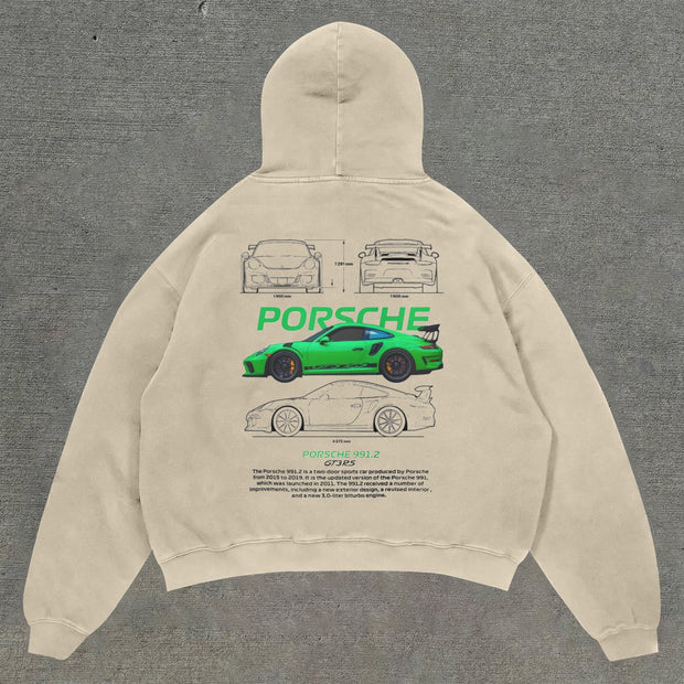 Casual personalized racing pattern long-sleeved hoodie