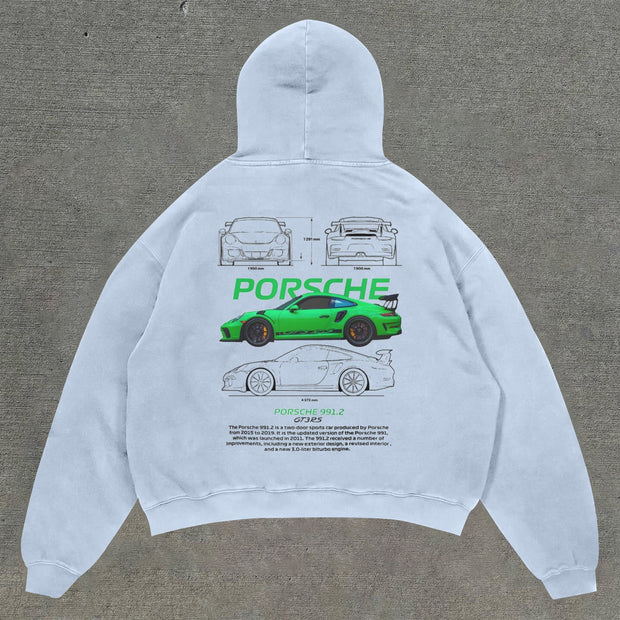 Casual personalized racing pattern long-sleeved hoodie