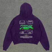 Casual personalized racing pattern long-sleeved hoodie