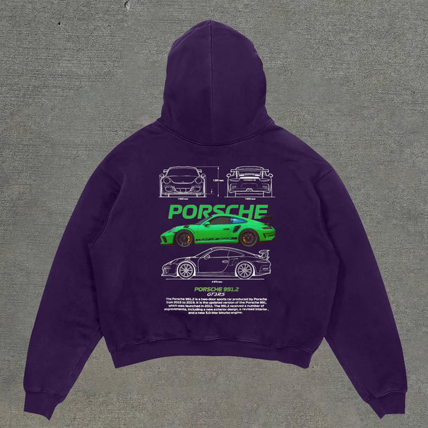 Casual personalized racing pattern long-sleeved hoodie