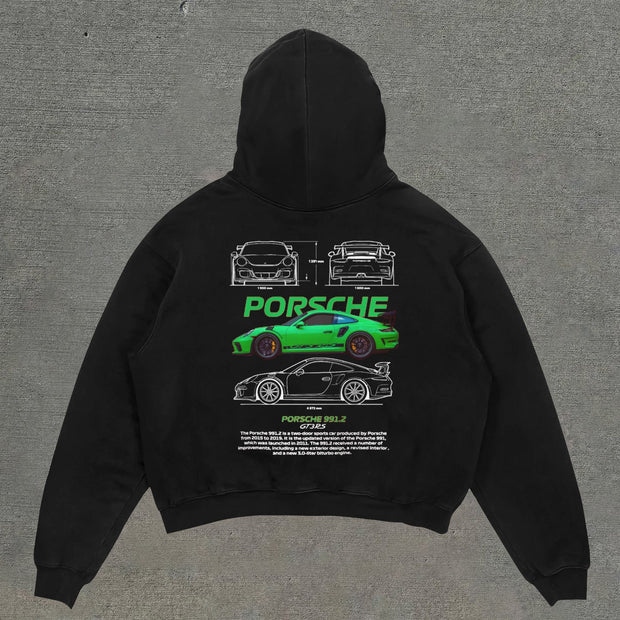 Casual personalized racing pattern long-sleeved hoodie
