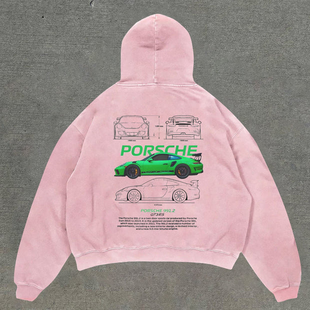 Casual personalized racing pattern long-sleeved hoodie