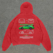 Casual personalized racing pattern long-sleeved hoodie