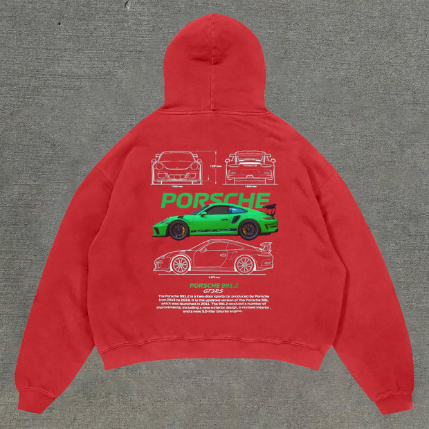 Casual personalized racing pattern long-sleeved hoodie