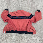 Vintage zipper long sleeve stand collar lined jacket