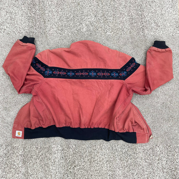 Vintage zipper long sleeve stand collar lined jacket