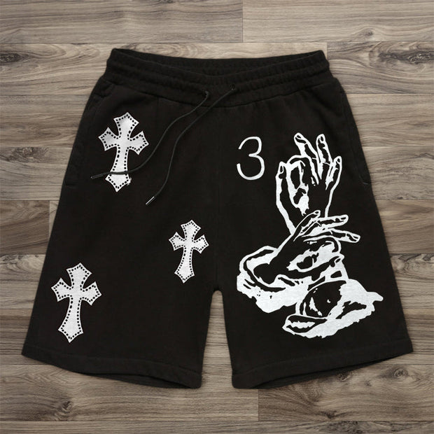 Cross Faith Graphic Casual Vintage Street Shorts