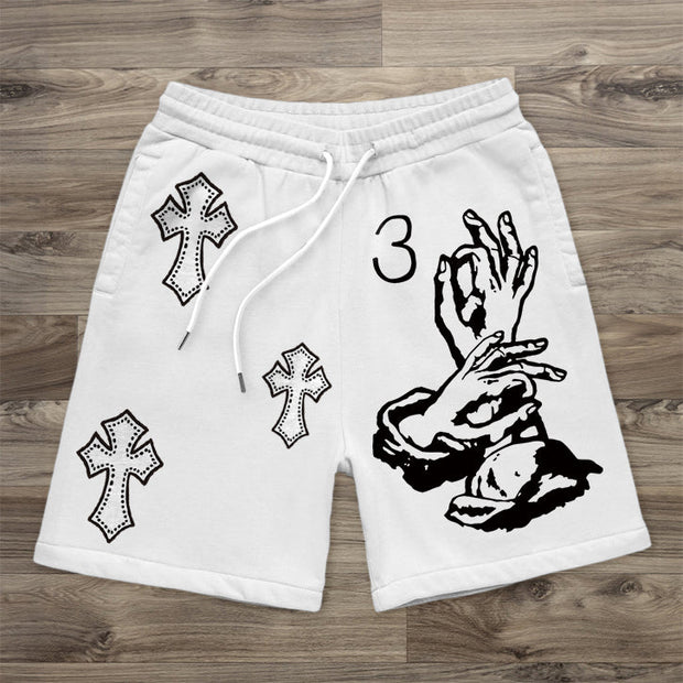 Cross Faith Graphic Casual Vintage Street Shorts