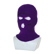 Embroidered Ski Three Hole Knit Hat Ski Warm Ear Guard Head Cover