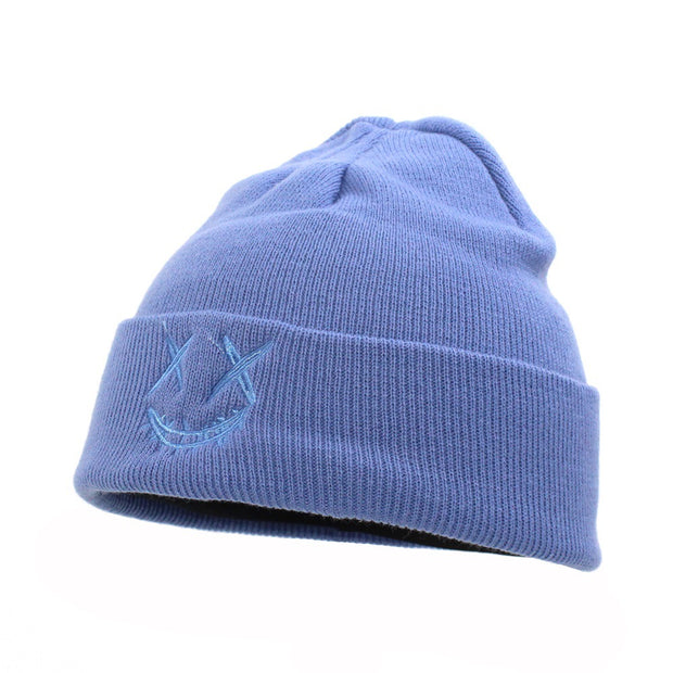Clown ripped smiley knitted hat woolen hat