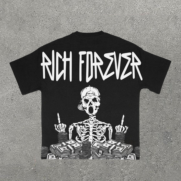 Rich Forever Print Short Sleeve T-Shirt