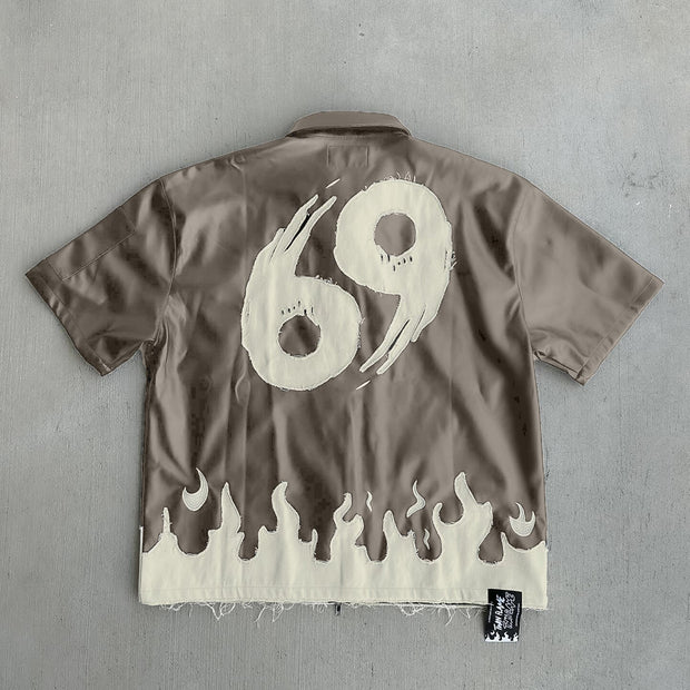 Fashionable personalized zipper lapel shirt