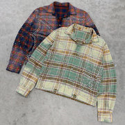 Dream Nile Casual Street Retro Plaid Gradient Flannel Shirt