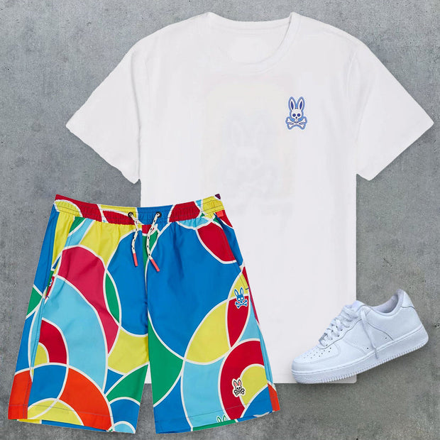 Personalized Leisure Bunny Colorblock Shorts Suit
