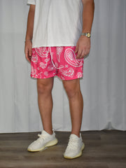 Stylish Street Style Cashew Flower Print Mesh Shorts